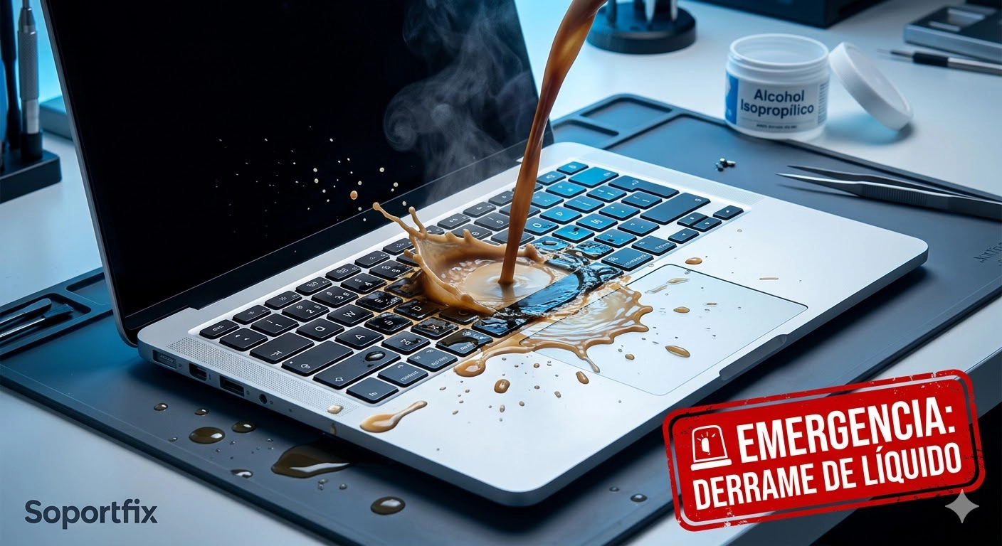 Qué hacer (y qué NO hacer) si le cae agua o café a tu laptop